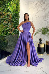 Bmbridal Ocean Blue One Shoulder Prom Dress Long Split Online